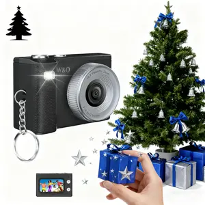 W&O Mini Keychain Digital Camera - Y2K Pocket-Size with 32GB Card & Rechargeable Battery for Kids Ages 3-10