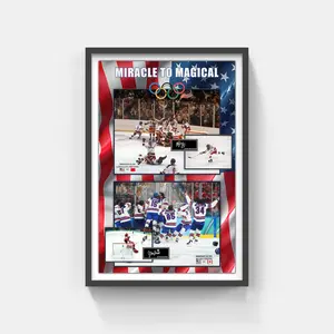 USA Miracle To Magical Winter Olympics Framed Photo Collage with Laser Signatures