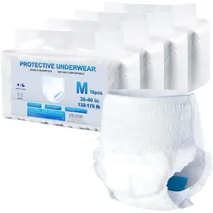VEVOR Adult Incontinence Underwear, High Absorbent Protective Underwear for Men Women, Disposable Adult Pull - ups Diapers with Leakproof Leg Cuff Wetness Indicator - M Size, 64 Count (4 Pack of 16)VEVOR Super Brand Day