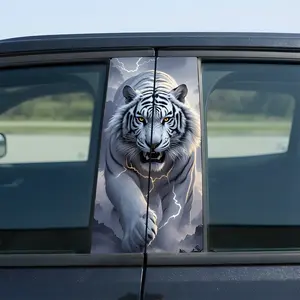 White tiger Decoration Car Door Trim Sticker Car B-pillar Sticker Personalized Creative Waterproof Window Funny Stickers Vinyl Decals For Truck