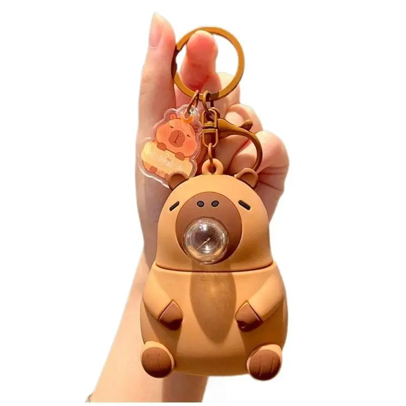 Miniature Bubble Blowing Capybara Keychain - Internet-Famous Cute Animal Pendant, Mobile Phone Charm, Car & Bag Accessory, Delicate Small Gift