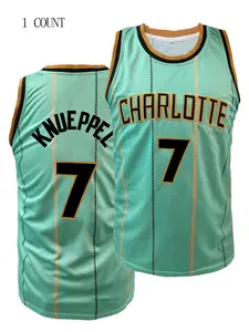 Boyfriend Style Men's Letter & Figure Embroidered Crew Neck Basketball Jersey, Loose Casual Breathable Comfortable Round Neck Sleeveless Sports Jersey for Outdoor Training, Basketball Clothing for Men