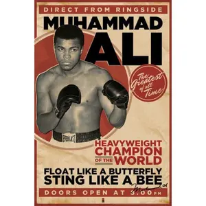 Pyramid America Muhammad Ali Vintage Style Boxing Sports Cool Wall Decor Art Print Poster