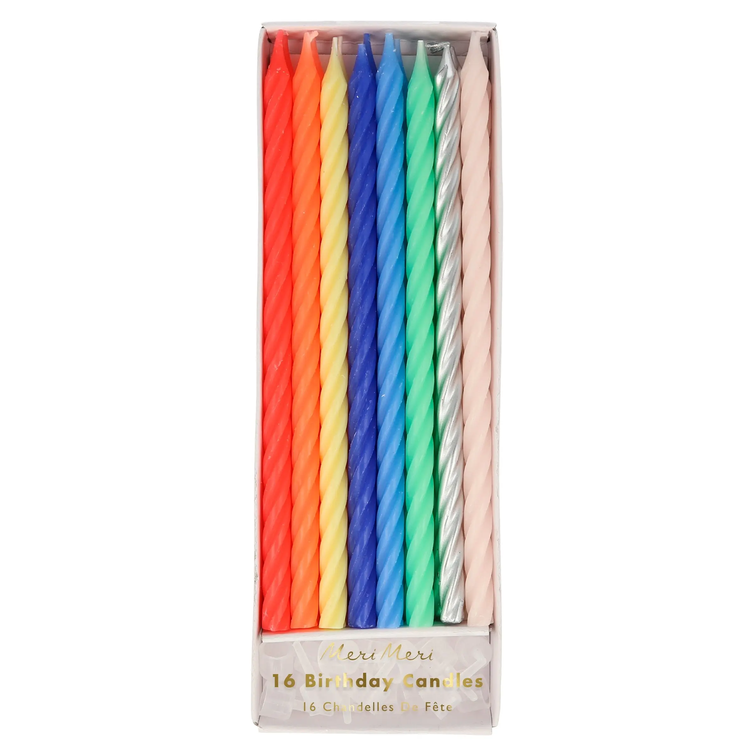 Multi Neon Twisted Candles (x 16)