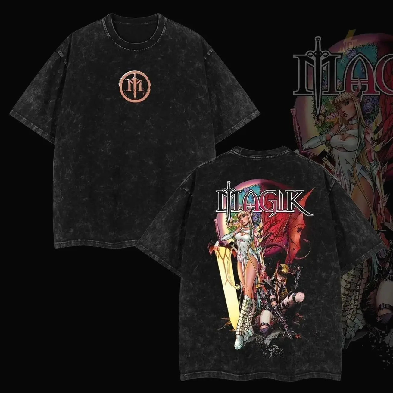 Magik Retro Vintage Limited Edition Magik Comic Wash Tee Comics Sweatshirt T-Shirt TV Show Comics Shirt Menswear Top Clothes Soft Apparel Classic 3TP 6CN