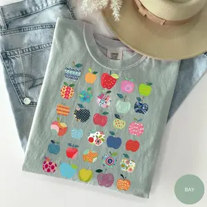 Comfort Colors Teacher Apples Shirt, Teacher Appreciation Shirt, Retro Apples Teacher Shrit, Back To School Shirt, Funny Gift For Teacher, Graphic Tee - TrendWear USA