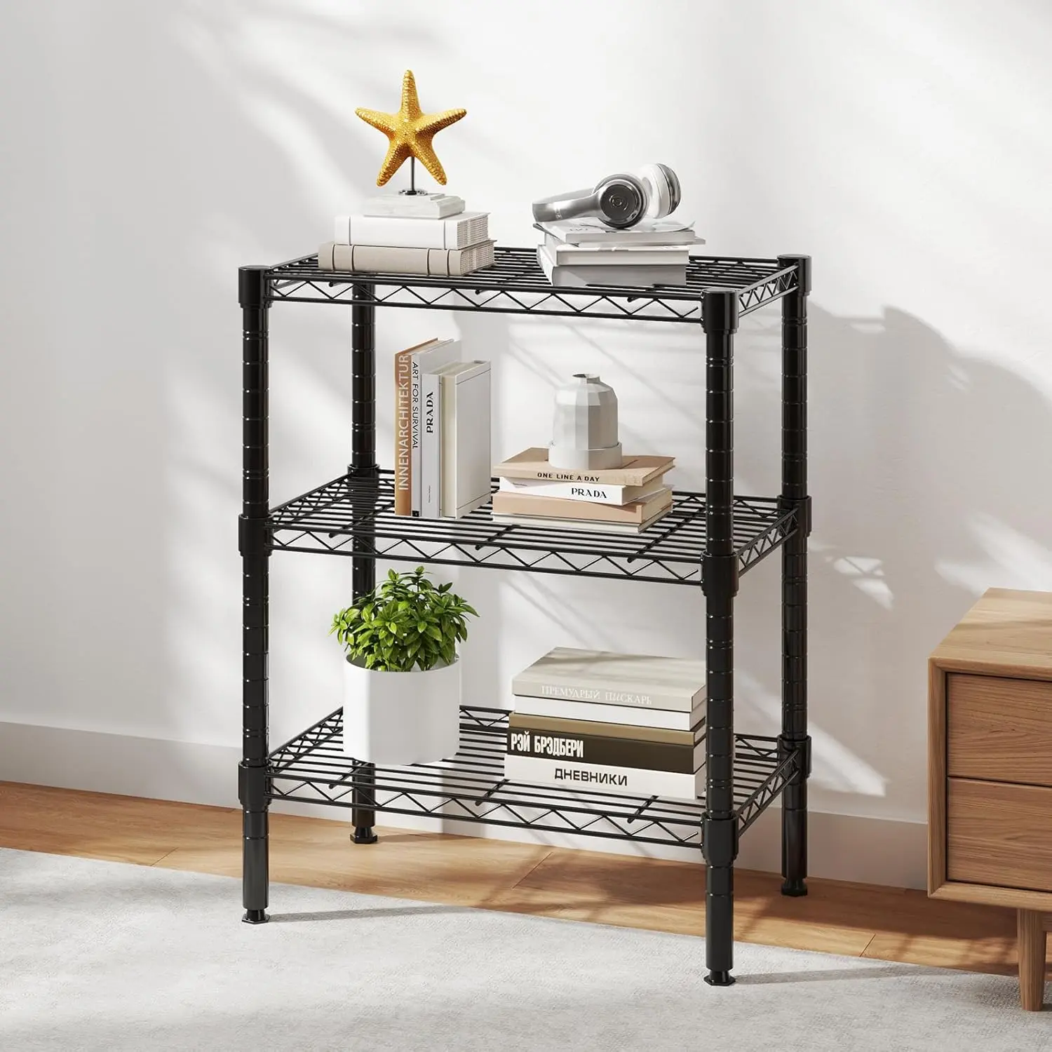 Maximize Your Space: Heavy-Duty Adjustable Metal Wire Shelves – Commercial-Grade Storage Rack System for Garage, Basement, Kitchen & Warehouse Organization.