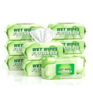 Flushable Wipes for Adult Wet Wipes, Total 720 Unscented Toilet Wipes Flushable, No  &   Based Fibers, Septic and Sewer Safe Pack of 9
