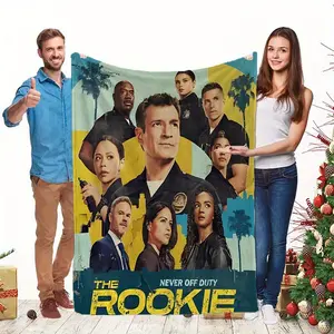 The Rookie LAPD Print Flannel Blanket - Soft and warm, suitable for all seasons, perfect for beds, sofas, offices, and outdoors; an ideal gift.