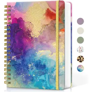 Lined Spiral Notebook Journal for Work, 300 Pages Thick B5 (7.1"x10") College Ruled Journal for Women & Writing, Hardcover Notebook for Note Taking, Perfect for Office Home School, Color Splash