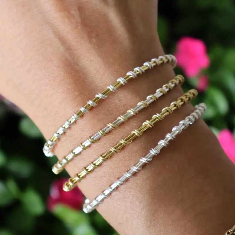 Two Toned Wire Wrapped Bracelet