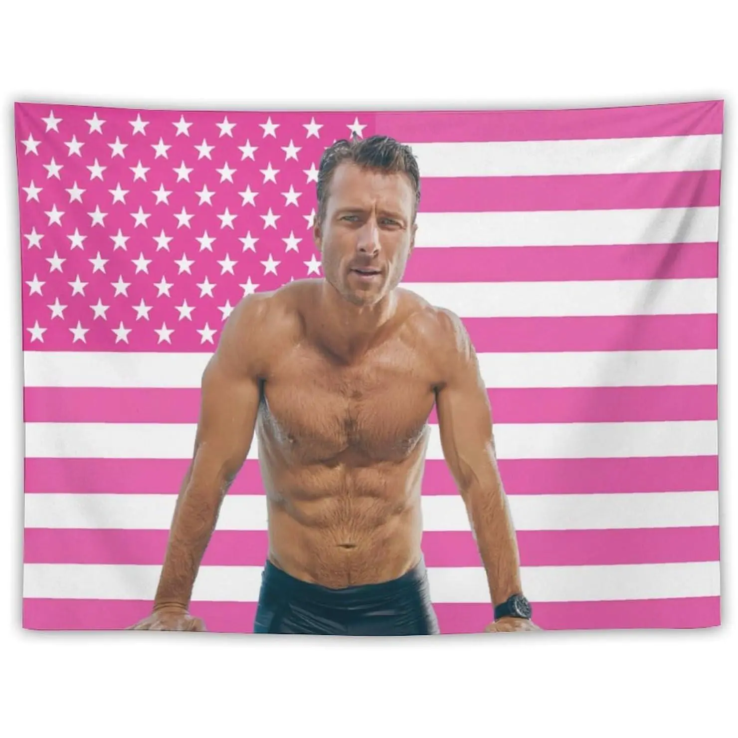 Glen Star Powell Classic High-Density National Flag Tapestry - 30"x40" Indoor Fashion Cute Wall Decor, Interior Room Decor, Dormitory Home Supplies