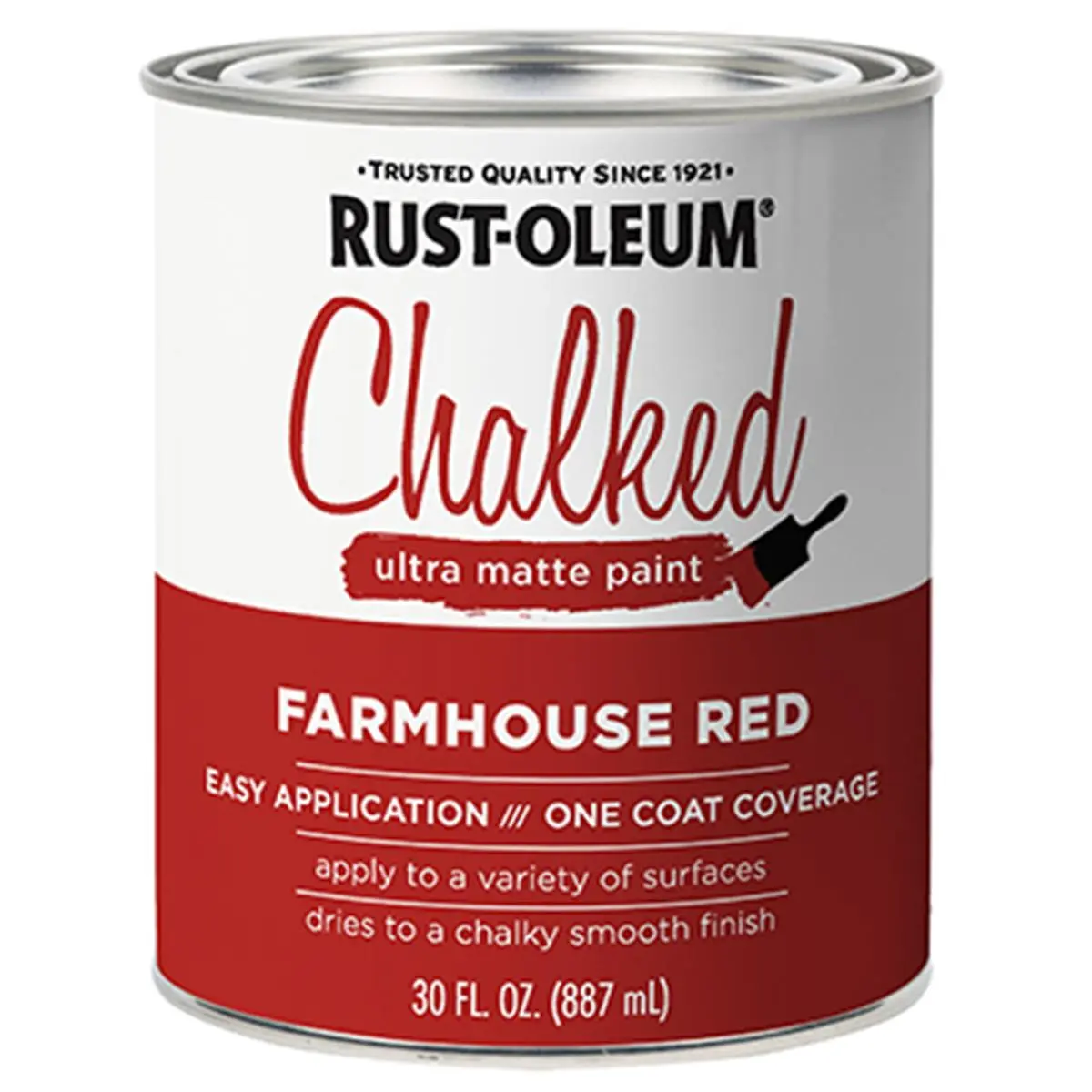 Rust-Oleum 30 fl oz Chalked Ultra Matte Farmhouse Red Quick-Drying Interior-Exterior Paint Care Solution for Automotive & Motorcycle Vehicle Maintenance, 7.4 lbs Interior Paint