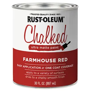 Rust-Oleum 236275 30 oz Chalked Ultra Matte Sheen Paint - Farmhouse Red