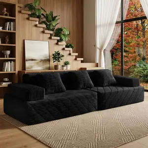 [Father's Day]【2 Packages Shipping】113'' Modular Sectional Boneless Sofa, Oversized Chaise Lounge with Deep Seats, Modular Cloud Sleeper Sofa, No Assembly Required, Free Combination, Black, Grey, Beige, Pink outdoorfun outdoorfun
