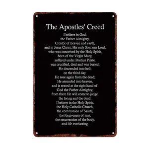 8x12 Inch The Apostles' Creed Metal Tin Sign - Religious Wall Decor for Churches, Home Chapels, Prayer Rooms, Christian Homes - Vintage Aluminum Poster for Faith Communities & Devout Believers - Inspirational Gift for Baptisms & Confirmations