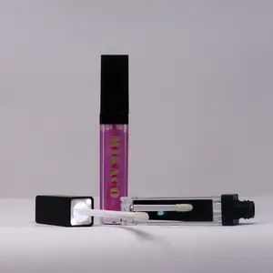 MIKACO LED Mirror Purse Essential - Color-Changing Hydrating Shine with Blueish Glitter Effect (Mixed Berry)