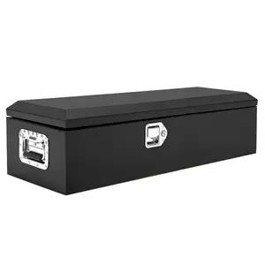 Heavy Duty Steel Truck Bed Tool Box with Lock and Key Waterproof Metal Toolbox Organizer for Truck, Pickup, RV, and Trailer
