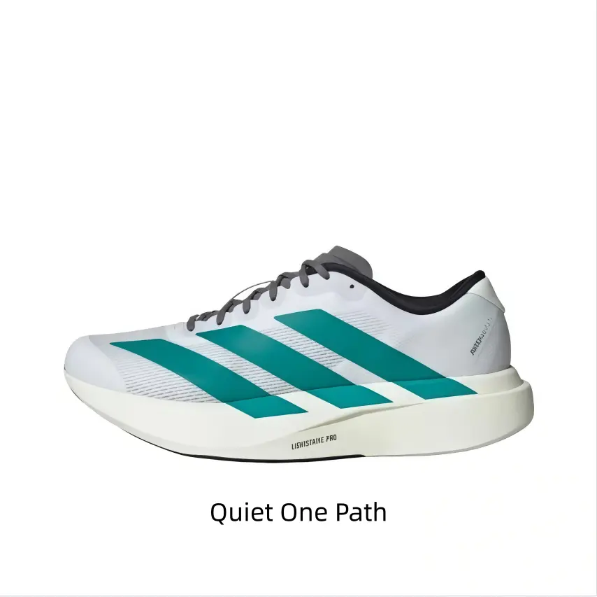 Marathon racing sneakers with lightweight breathable mesh upper and wide diagonal graphic stripes