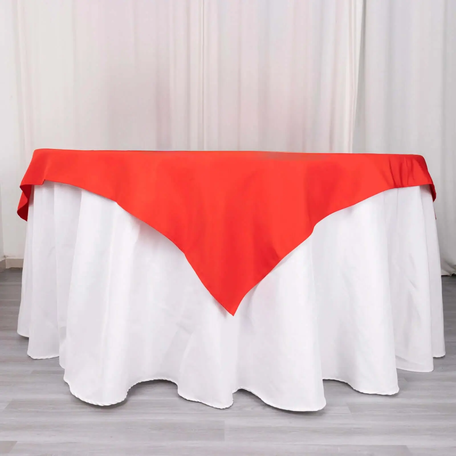 Premium Polyester Square Table Overlay 70"x70" Red - 220GSM Wrinkle-Resistant Table Topper