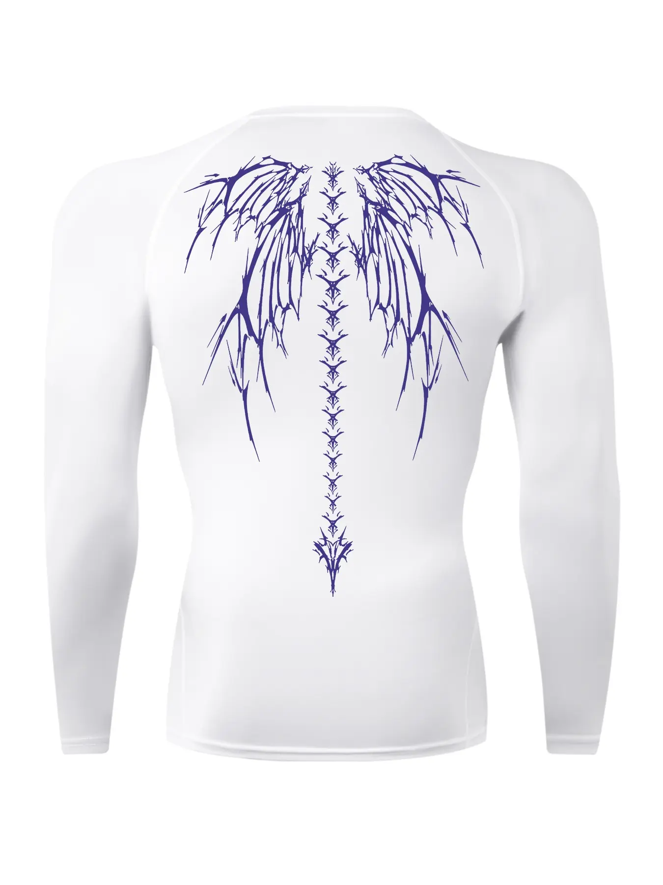 Men's Skeleton Wing Print Long Sleeve Compression Shirt, Compression Tops, Quick Drying Breathable Crew Neck Sports Tee T-Shirt, Sport & Outdoor Clothing for Gym Workout Running