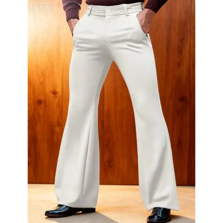 YYW1 70s Disco Pants Men,Mens Bell Bottom Jeans Pants,Slim Fit Retro Flared Trousers Vintage Pants Jeans Menwomen's clothing