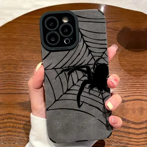 Spider Web Pattern Phone Case, 1 Count Anti-drop Shockproof Phone Protective Cover, Phone Accessory, Cellphone Accessory Compatible with iPhone 15 14 13 12 11 Pro Max X XS XR