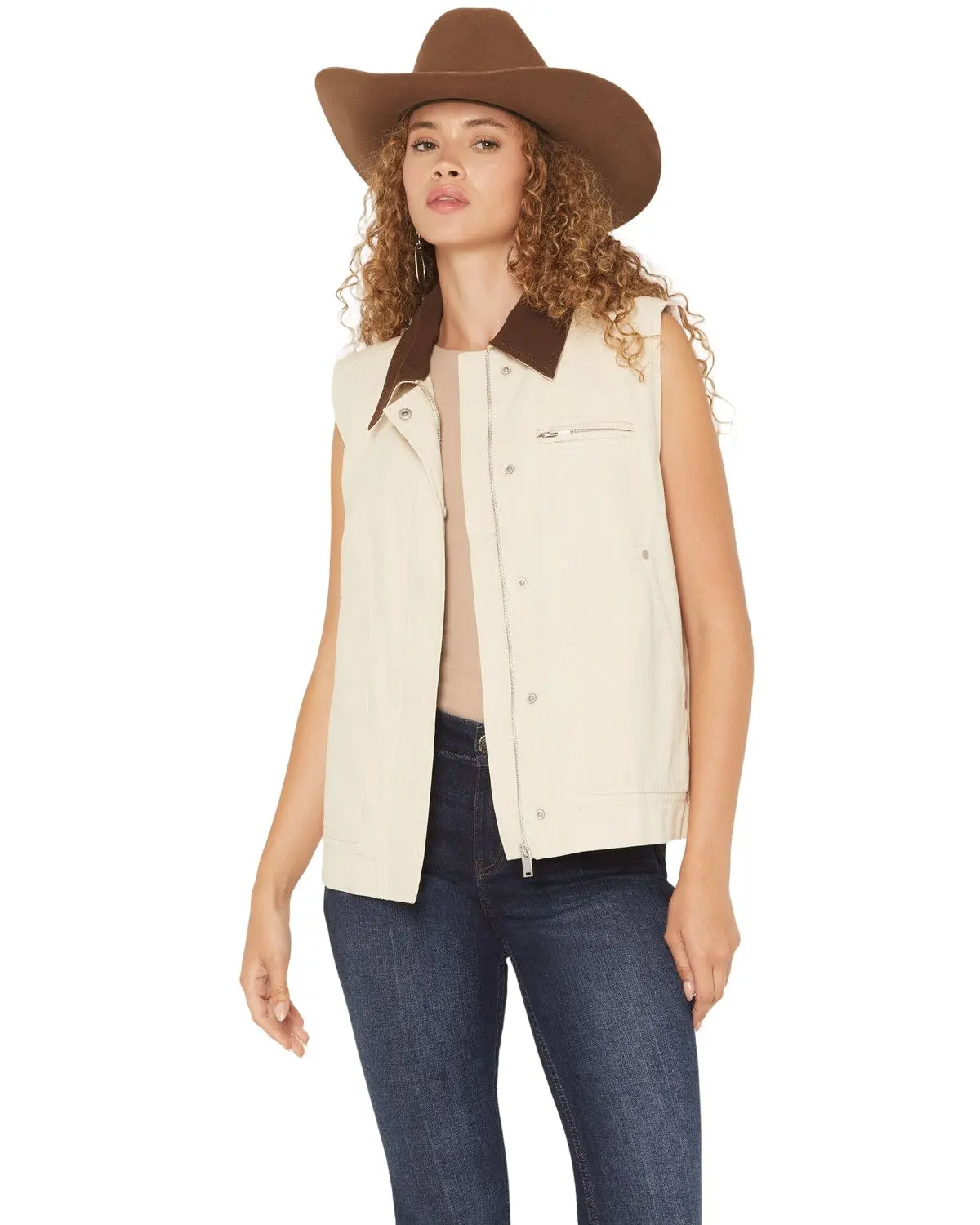 26 International Women's Women'S Quilted Lined Canvas Barn Vest - Bb55973-Crm