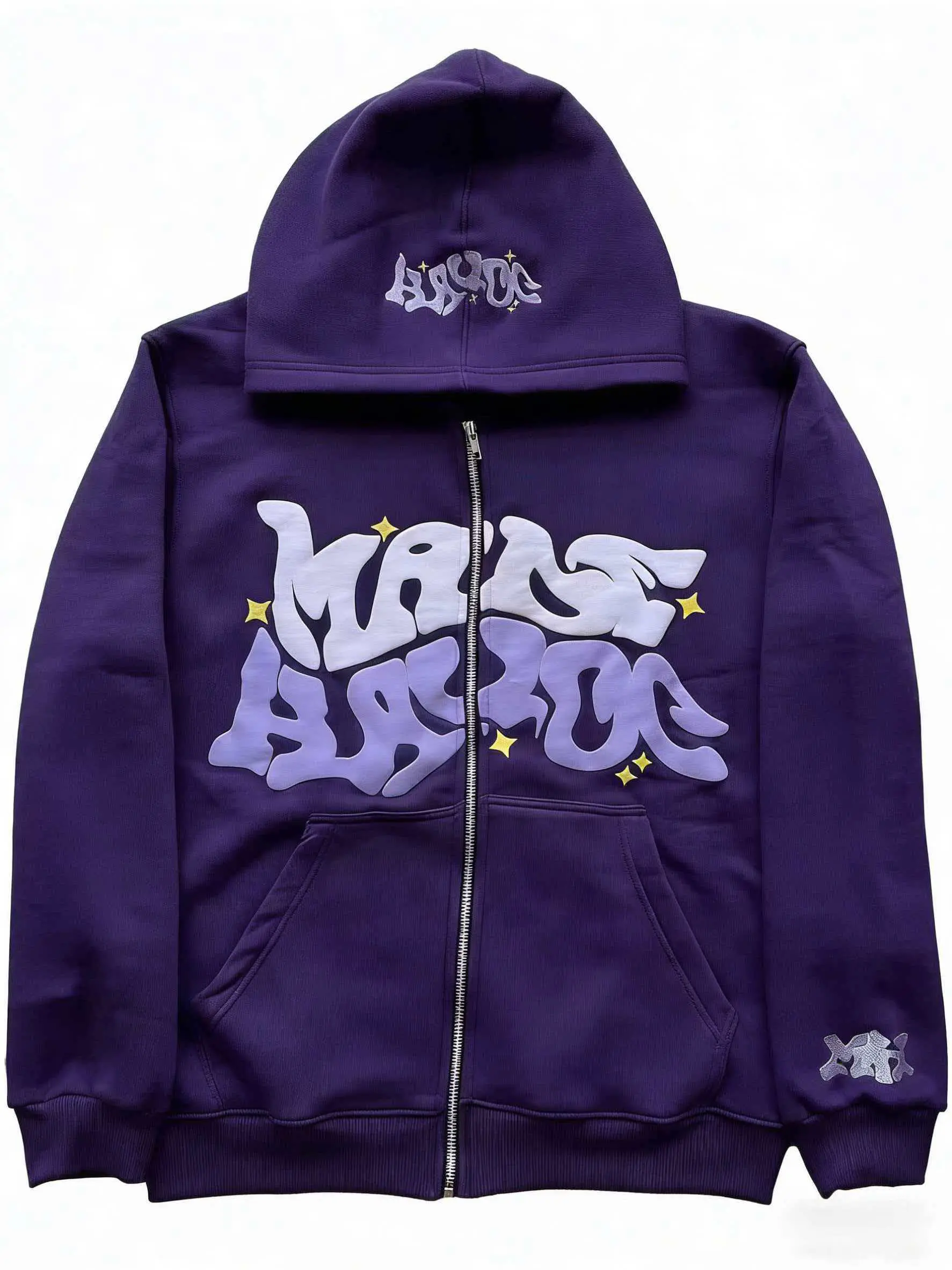 Men's 2000s Retro Star & Letter Graphic Zip-Up Knitting Hoodie - Longsleeve, Loose-Fit, Comfortable Hip Hop Streetwear Jacket with Pocket, Preppy Gothic Casual Top, Easter Wear, Hoodies for Women Option