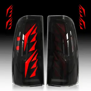 OKSIWA Sequential LED Tail Light for 2003 2004 2005 2006 Chevy Silverado, with Start-up Animation, Dynamic Turn Signal, Wing Shaped Design Rear Lights, Brake Reverse, Smoked Lens