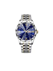 Fashion Men's Quartz Watch, Night Glow Rhombus Glass Dual Calendar, Ideal Gift for Valentine's Day, Easter, Birthday, Christmas