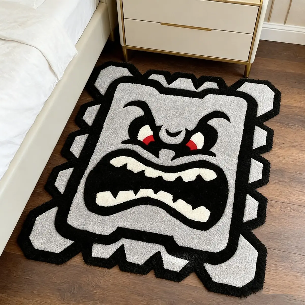 Cool King Iron Ball Monster Game Carpet, High Elastic Plush Anti-Slip Bedroom Bedside Blanket, Multi-Scene Gaming Room Living Room Rug, Decorative Area Rug, Cool Rugs, Non Slip Rugs