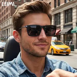 LEIMI Polarized Square Sunglasses for Men - UV Protection Driving Glasses for Fishing Cycling Hiking & Travel Anti-Glare Sports Shades for Outdoor Activities