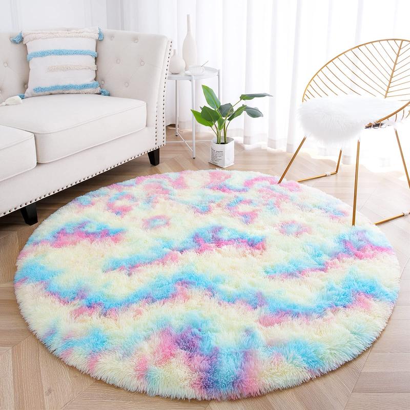 Round/Oval Fluffy Princess Castle Rug , Plush Shaggy Cute Carpet | Rainbow/Pink-Purple/Blue-Purple | Kids Girls Bedroom, Nursery & Baby Room,2x5, 2.6x5.2,5x5, 6x6 Feet Round/Oval Fluffy Princess Castle Rug , Plush Shaggy Cute Carpet | Rainbow/Pink-Purple/Blue-Purple | Kids Girls Bedroom, Nursery & Baby Room,2x5, 2.6x5.2,5x5, 6x6 Feet