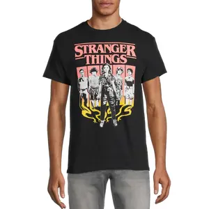 Men's Stranger Things Character Graphic Tee T-Shirt 100% Cotton Relaxed Fit Crewneck Short Sleeves Netflix Official