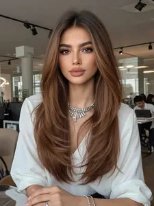 Topshe Lace Fiber Import Silk Wig, 13x6 Area Highlights, 22 Inch Medium Length Curly Hair, Natural Looking Wig, Natural Look, Easy to Clip In, Multi-Use for Weddings, Parties, Daily Use
