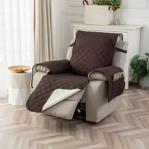Waterproof Recliner Chair Covers, Recliner Cover Non-Slip Chair Cover Furniture Protector Washable Slipcover with Pocket, Elastic Straps for Pets