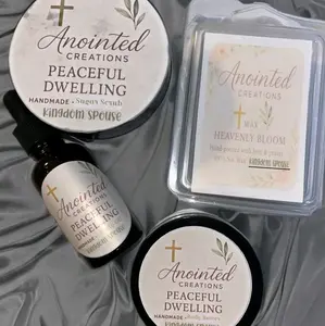 Anointed Creations "He Smells Like Heaven" Men's Box Kingdom Spouse Collection Gift Set Includes Body Butter Body Oil Sugar Scrub Wax Melts
