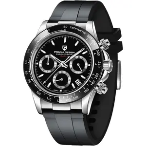 Pagani Design Daytona Homage Men's Quartz Watches  Movement Ceramic Bezel Stainless Steel Band Screw-in Crown   Chronograph Watch