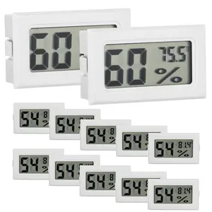 12 Pack Mini Hygrometer Digital  Temperature Humidity Meters Gauge Indoor Thermometer Hygrometer LCD Display Fahrenheit (?) for Guitar Case,Greenhouse, Garden, Cellar, Closet (White)