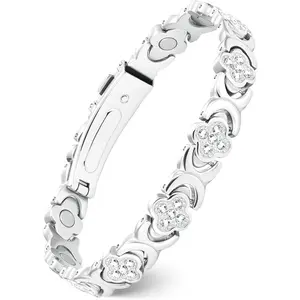 Jeracol Pure Copper Bracelets for Women, Ultra Strength Magnetic  Bracelet with 3800 Gauss Magnets & Sparkling Cubic Zirconia, Adjustable, Infinite Clover Jewelry