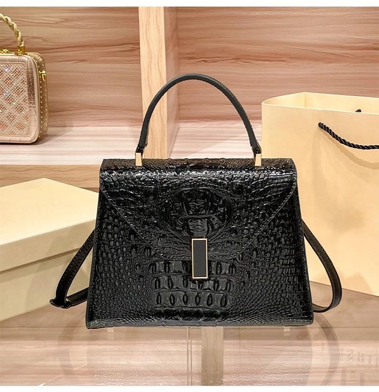 【Final Sale】Genuine Top-Grain Leather Kelly Handbag Elegant Handheld Shoulder & Crossbody with Detachable Strap for Everyday Use 10.2" L x 4.7" W x 7.9" H