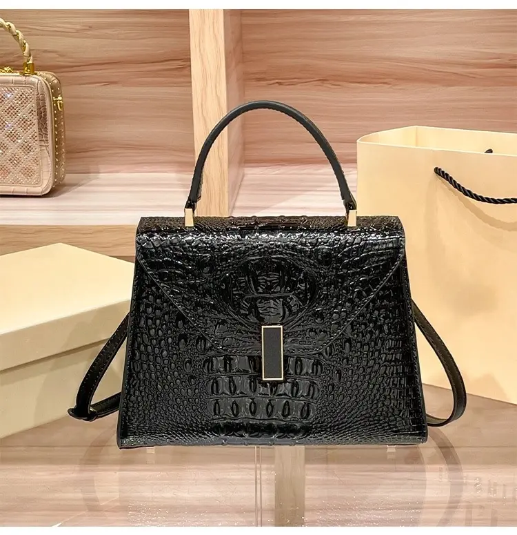 【Final Sale】Genuine Top-Grain Leather Kelly Handbag Elegant Handheld Shoulder & Crossbody with Detachable Strap for Everyday Use 10.2" L x 4.7" W x 7.9" H