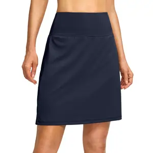 G Gradual Women's 19" Knee-Length Skorts - Athletic Golf Skirt with Built-In Shorts, Pockets for Dressy Casual Wear