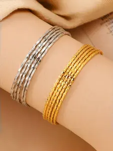 Elegant Glittering Bangle Bracelet, Fashionable Jewelry for Women & Men, Trendy All-match & Exquisite Jewelry for Birthday Gift