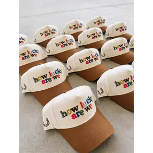Good Luck how lucky are we trucker hat - brown / multi  be happy
