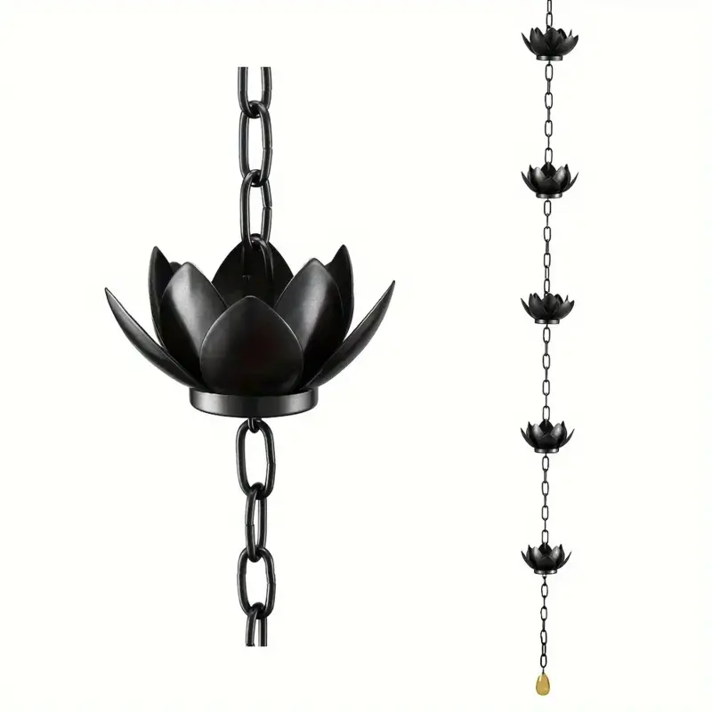 Double anti-rust treatment, durable for outdoor use, thickened decorative rain chain, garden decorative drainage pipe, water divider
