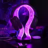 Acrylic Light Up Headphone Stand - 16-Color Lights, PCB Pattern, USB-Type-C Charging Ports, Chargeable Gaming Accessories with Remote Control - Perfect Gifts for Him for Birthday, Christmas