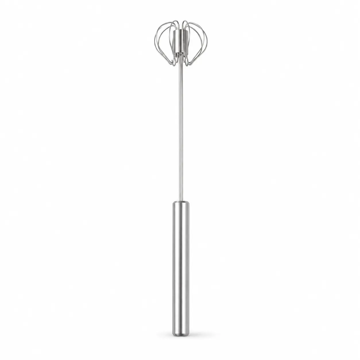 Semi-Automatic Rotary Whisk, Hand-Press Manual Egg Beater for Eggs, Batter, Sauces and Drinks, Compact Kitchen Mixing Tool