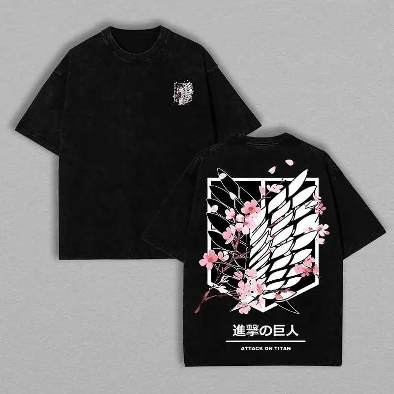 valentine shirts Attack On Titan Anime Unisex Tee | Wings Of Freedom AOT Shirts - Eren Acid Wash Shirt Graphic Tee Casual Menswear Soft Top Sweater, Hoodie | AOT Streetwear Style Tee